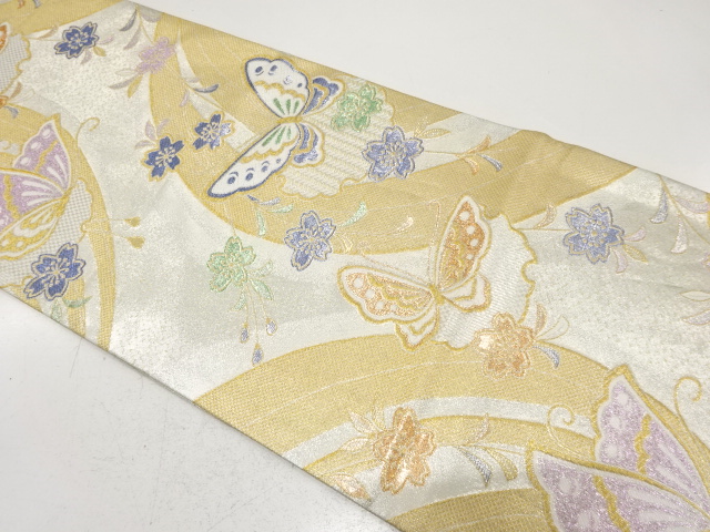 JAPANESE FUKURO OBI FOR FURISODE / WOVEN WEEPING SAKURA